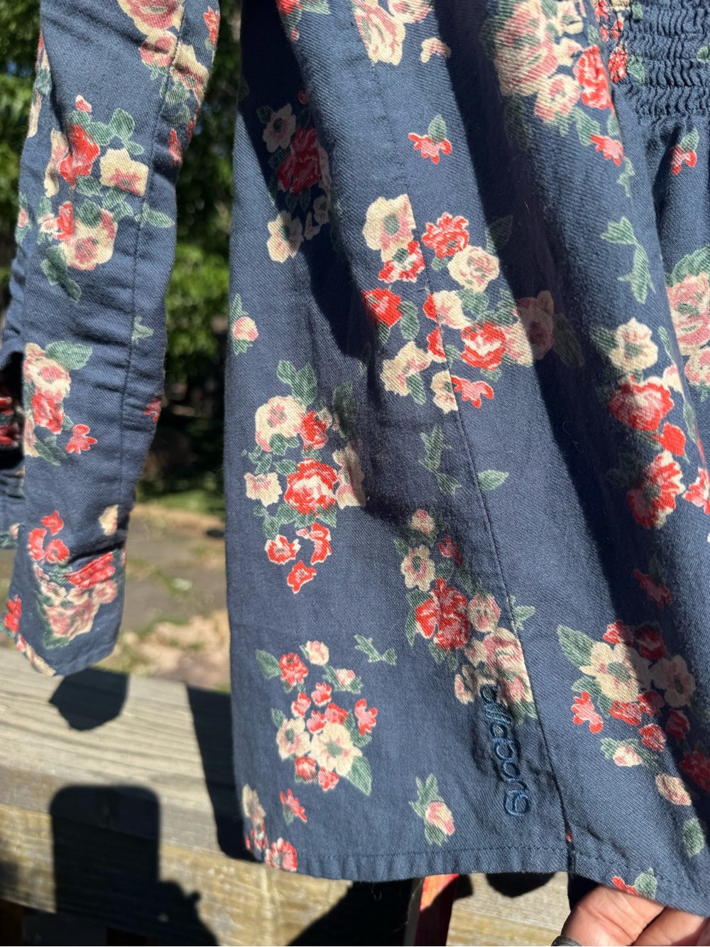 Billabong Navy Floral Button Down - Picture 6 of 7
